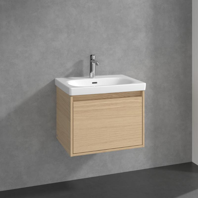 Mobilier suspendat pentru lavoar Villeroy & Boch Skyla 60 cm, 1 sertar Soft Close, nordic oak